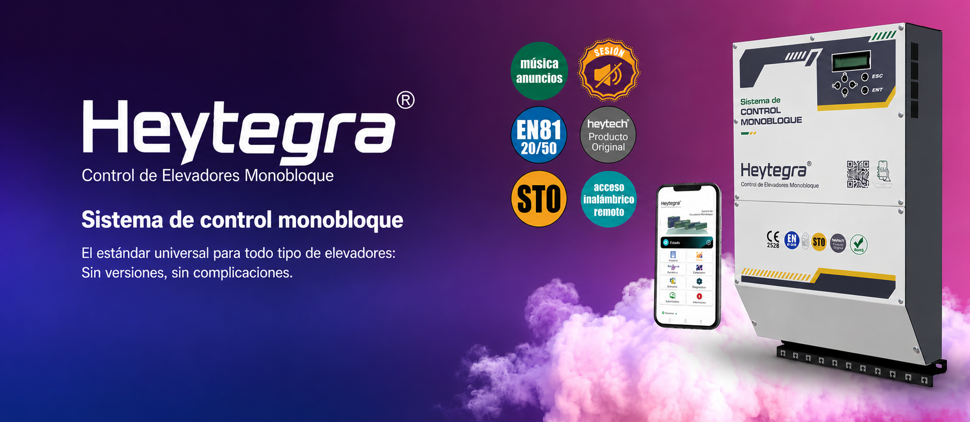 Heytegra sistema de control monobloque para ascensores